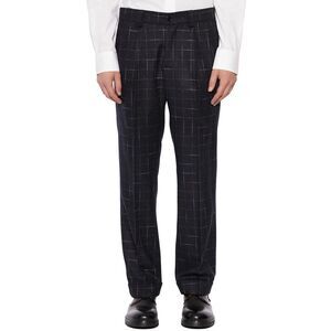 DANIELE ALESSANDRINI Men's Plaid Pleated Trousers Men BLUE Pants